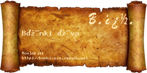 Bánki Éva névjegykártya